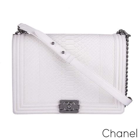 chanel boy bag white python|chanel python bags price.